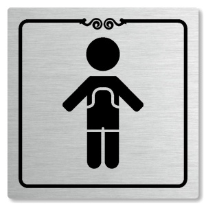 WC chlapci, 80x80mm, stříbrná, Texas